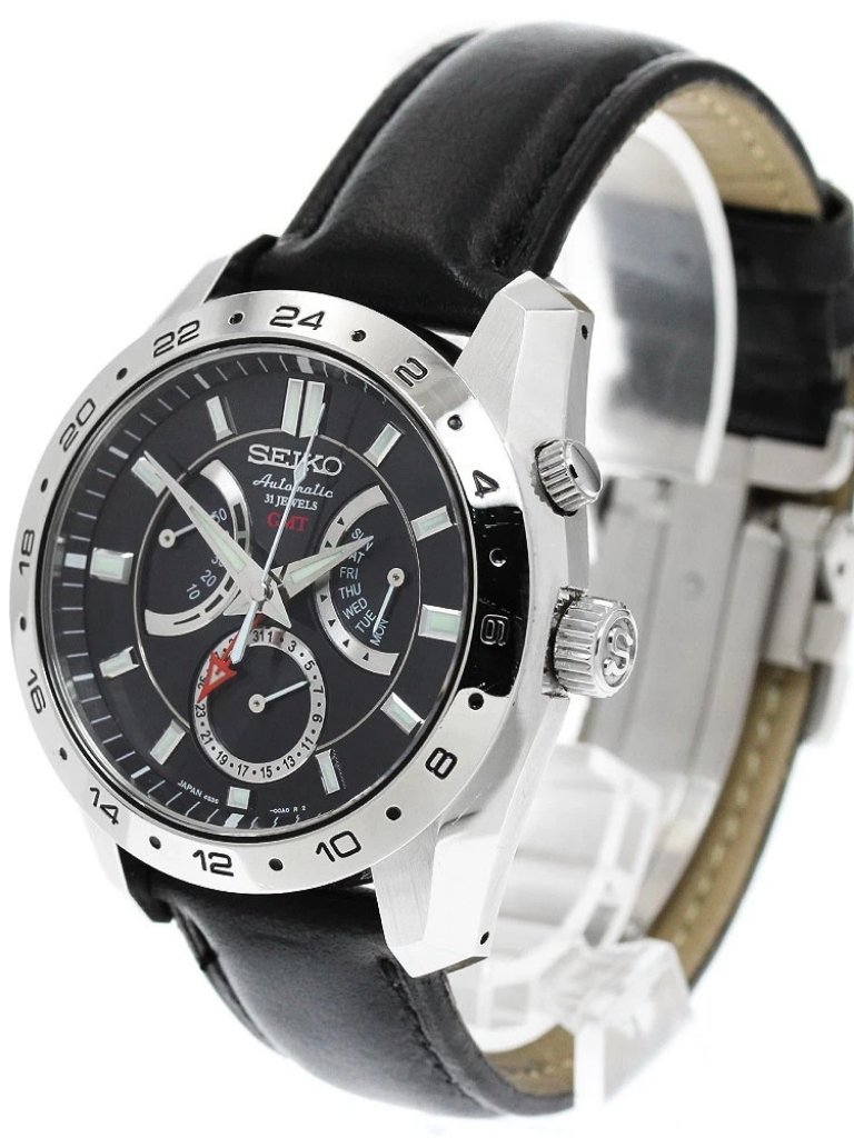 Seiko Mechanical Sarn0034s3600a0 Gmt Black Dial Automatic Mens Watch970580